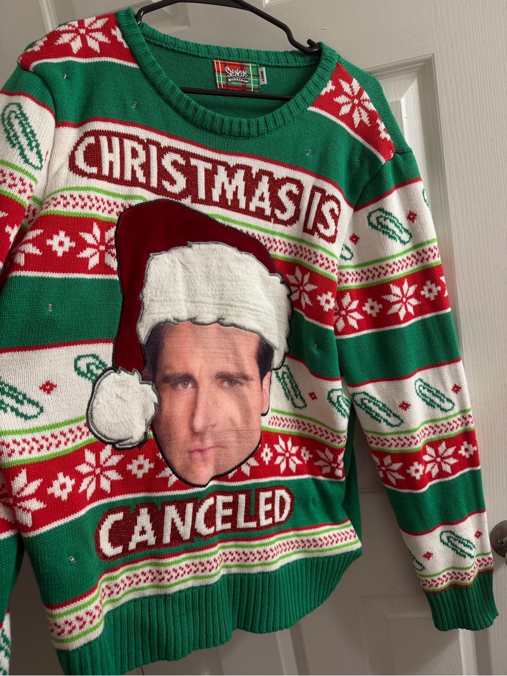 The Office Talking Sweater Michael Scott Christmas Is Canceled Holiday Sweater